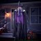 72” Halloween Animated Hanging Talking Witch Light-Up Eyes, Creepy Sound Activated Hanging Animatronic Witch Halloween Decorations outside Indoor Haunted House
